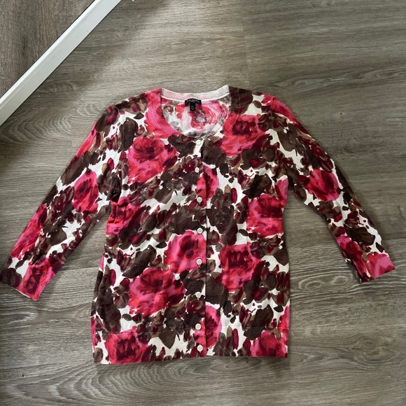 Talbots Sweaters - Talbots Floral  Cardigan Size Medium